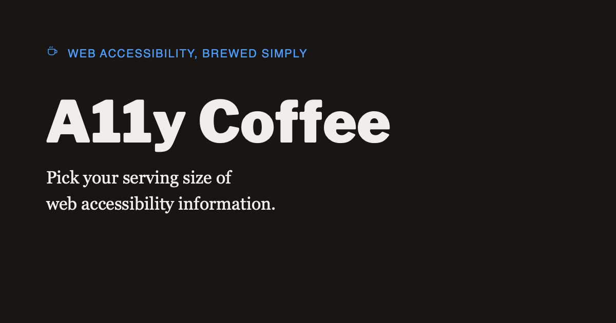 A11y Coffee screenshot 1